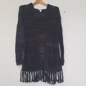 Crochet long sleeve with a hood and pocket sweater